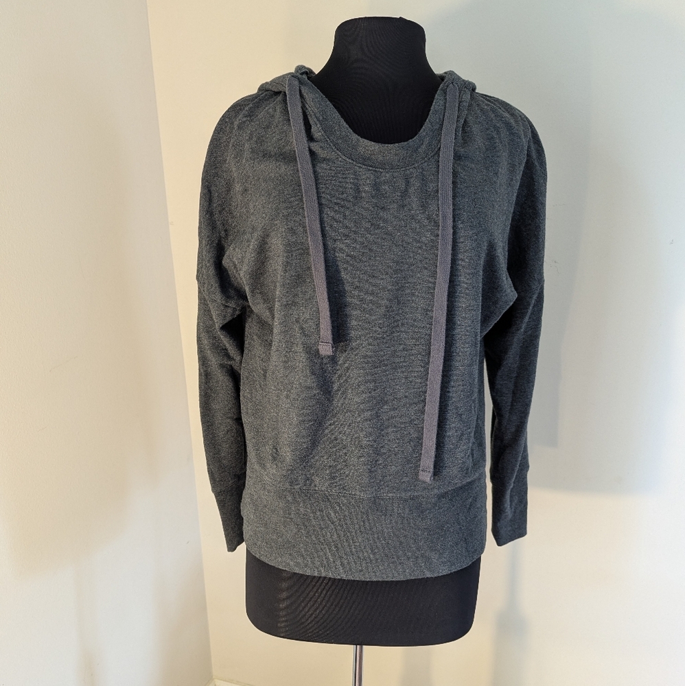 ALO Yoga Baggy Athleisure Charcoal Gray Hoodie Sweatshirt Size XS